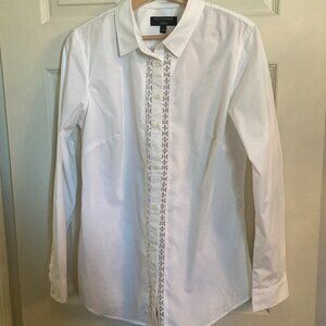 Banana Republic White Tailored Fit Blouse - EUC